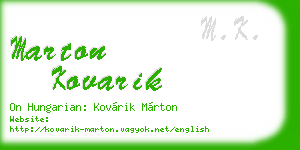 marton kovarik business card
